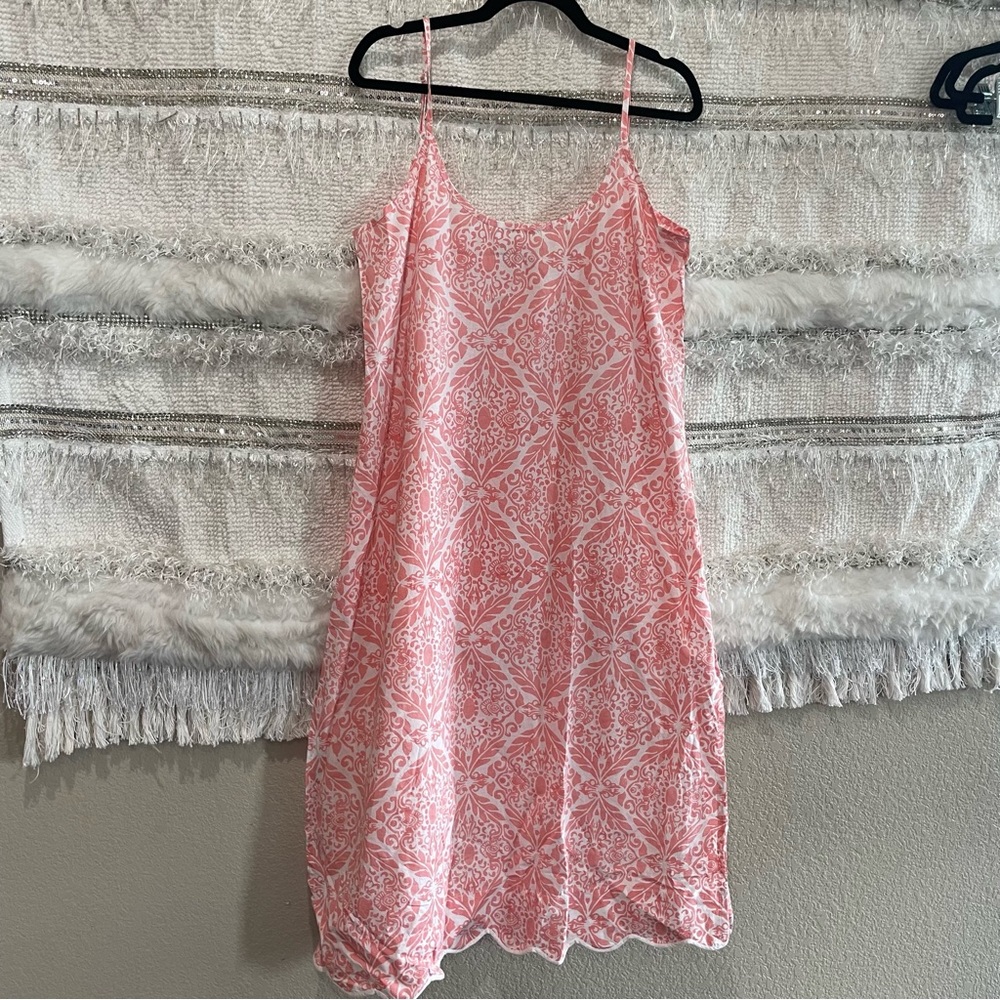 Heidi Carey Coral Filigree Slip Nightgown Dress